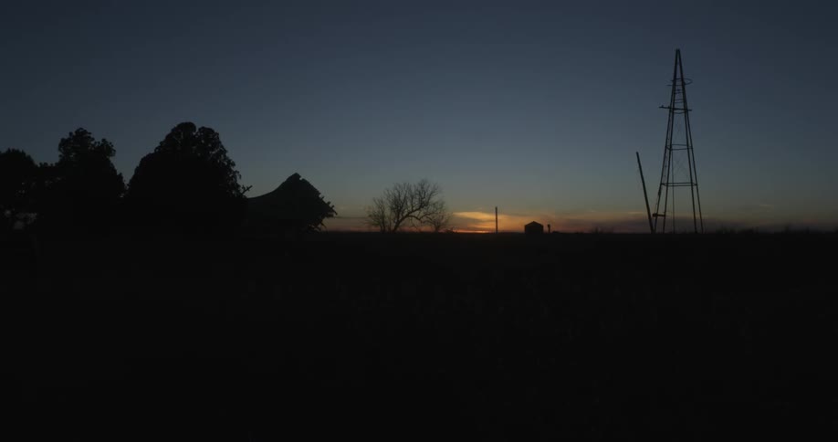 Twilight on a farm