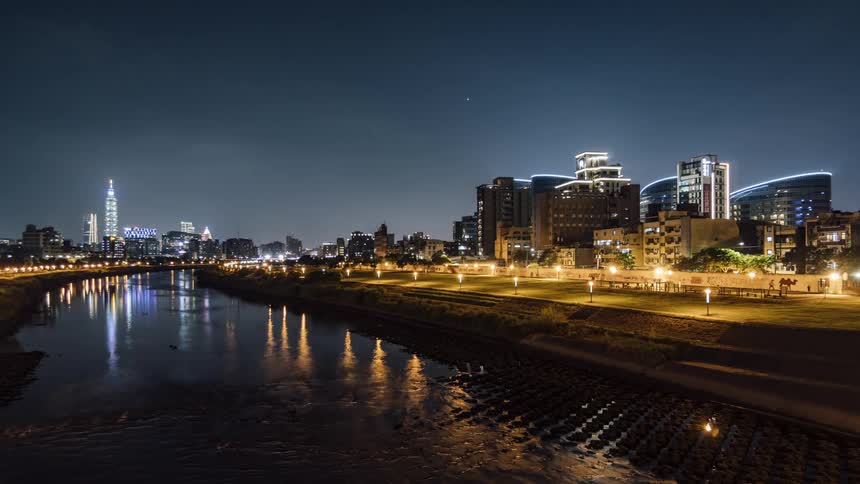 The lights flash in the city