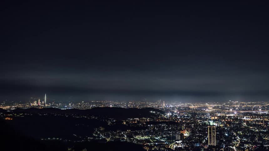 Time lapse aerial view of the city of taipei in china