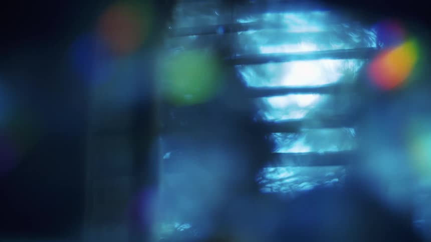 Flashing rainbow colored lights