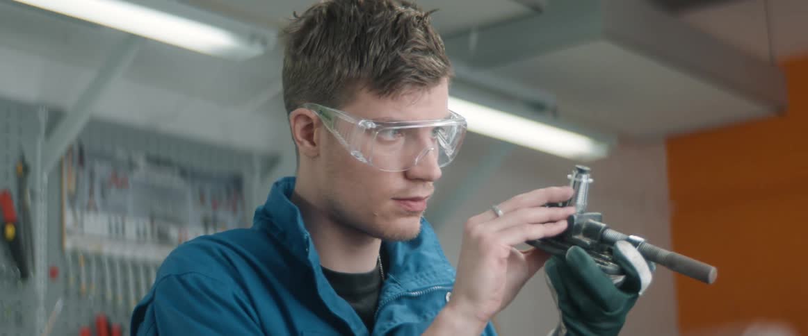 A man is working in a science lab