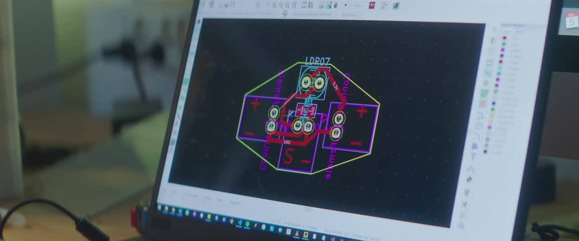 Graphic imagery is on a computer screen