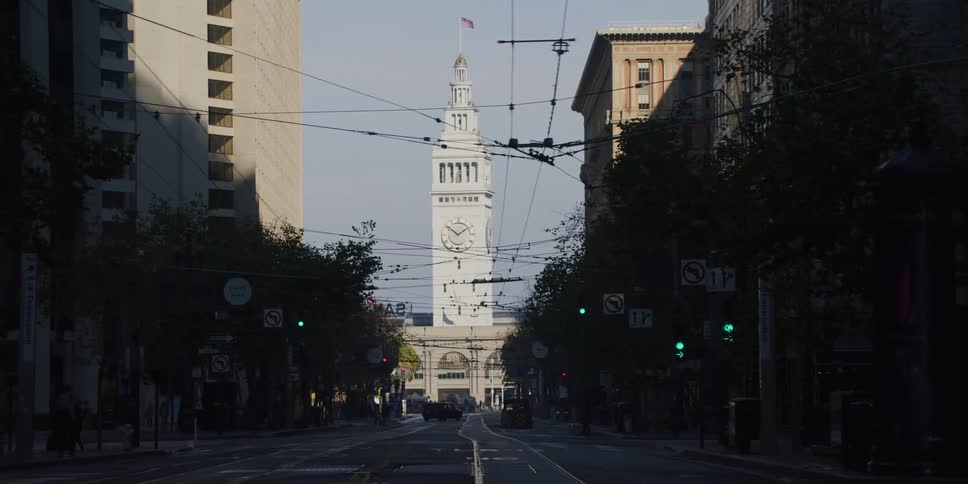 San francisco ferry building terminal for ferries at morning