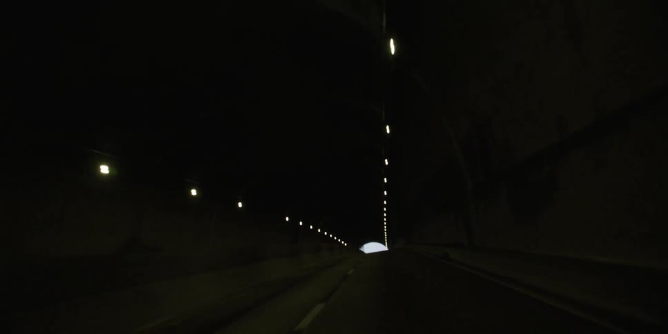Cars driving through a tunnel