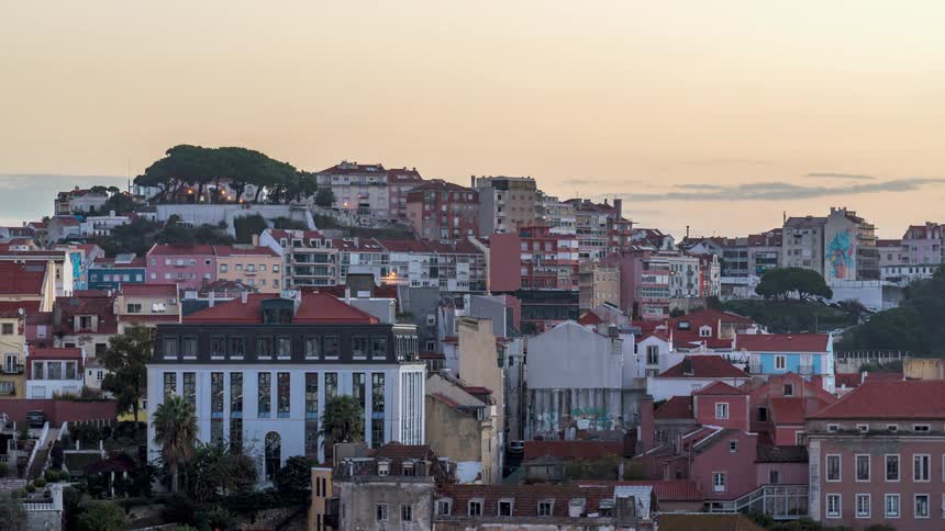 Buildings at a residential neighborhood during sunset