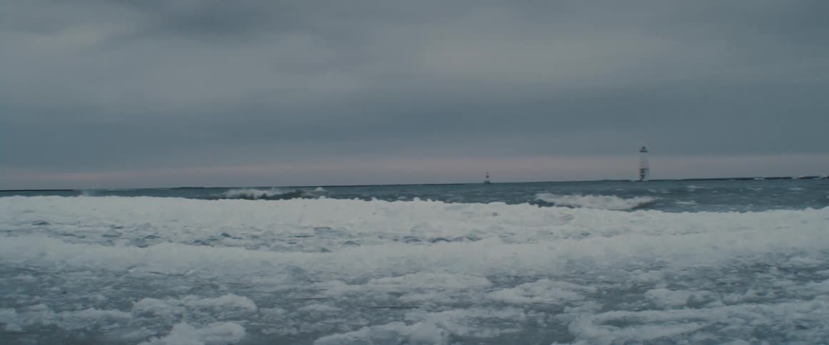 Ocean waves are moving towards the coast