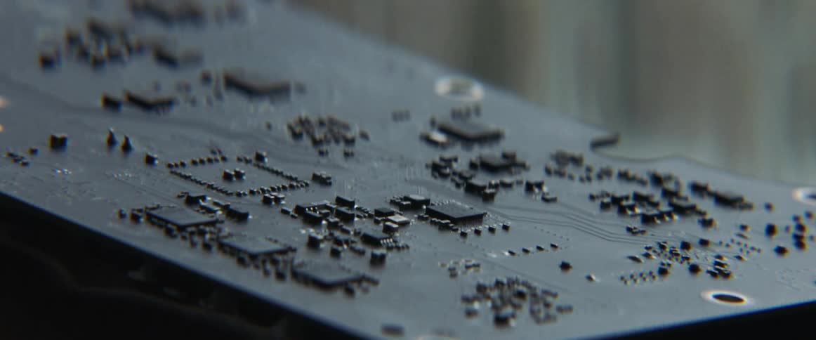 An electronic component is rocking back and forth