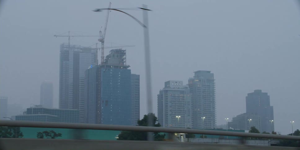 A view of some large buildings outdoors