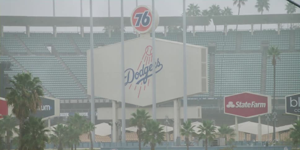 Through the fence is the stadium
