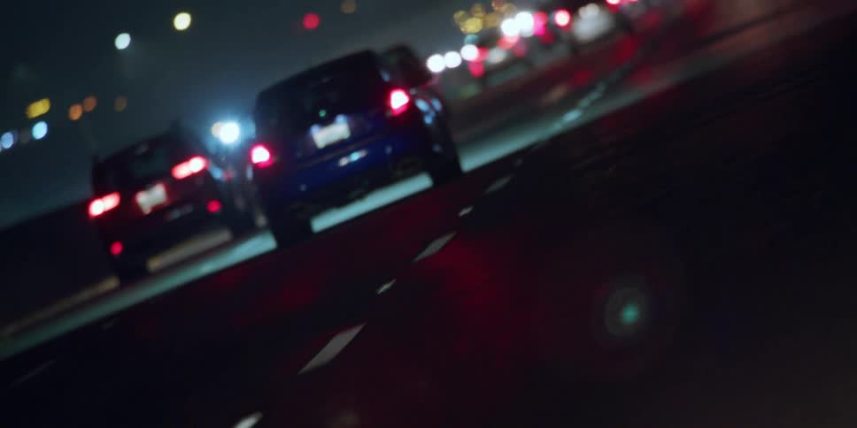 Traffic is moving slow at night