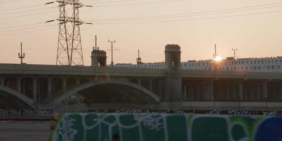 The sun is rising on the city