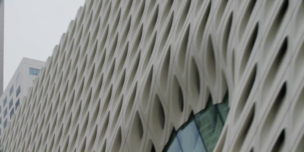 The exterior of office buildings in a city