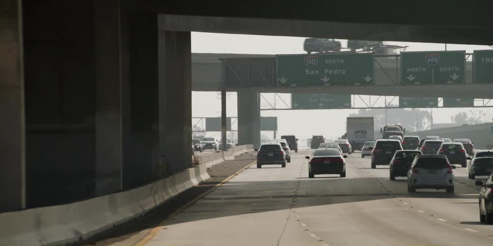 Vehicles driving on a freeway