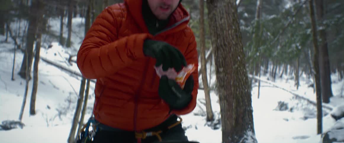 A view of a person camping outdoors