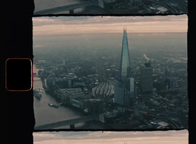 The city is covered with fog