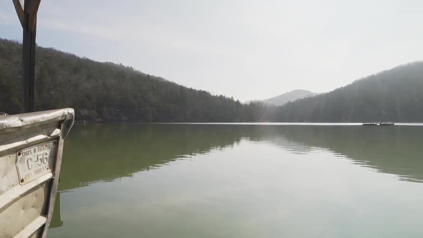 View of a lake and hills in the background