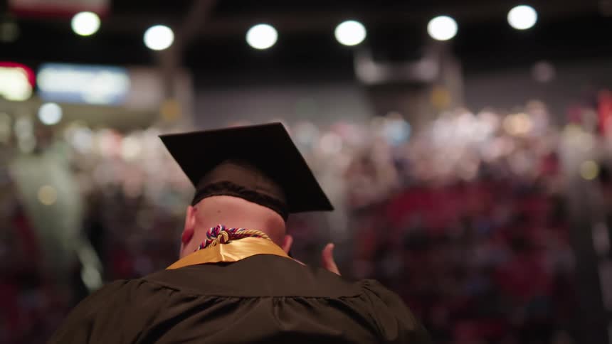 A university student graduating