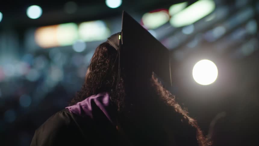 A student graduating from college