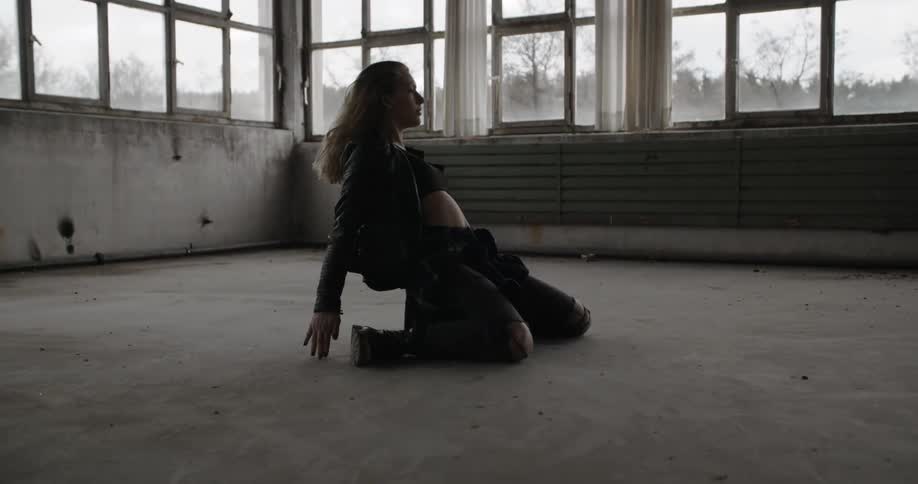 Girl Dancing In Warehouse
