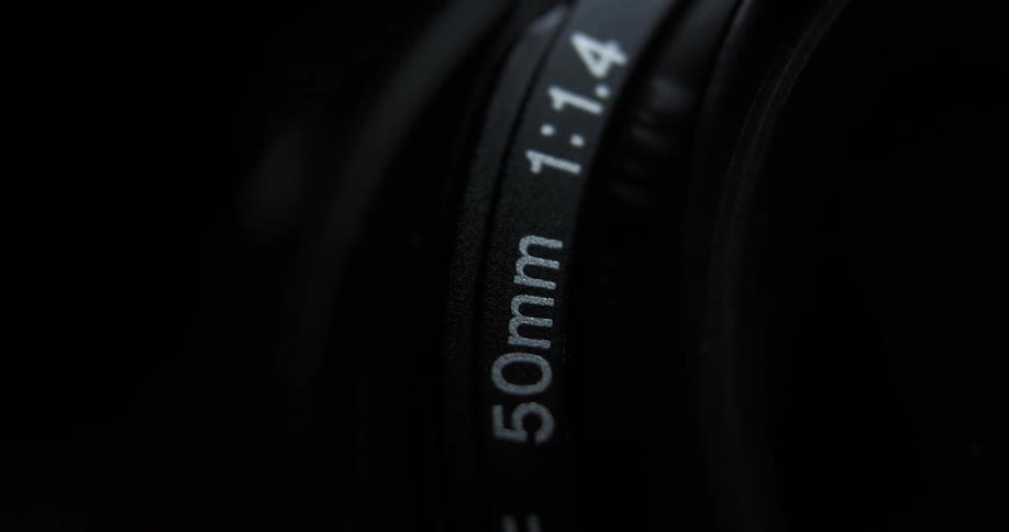 Close up of a camera and lens