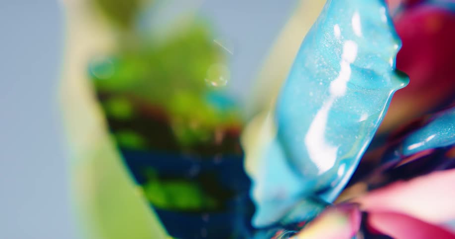 The paint sparkles on the flower