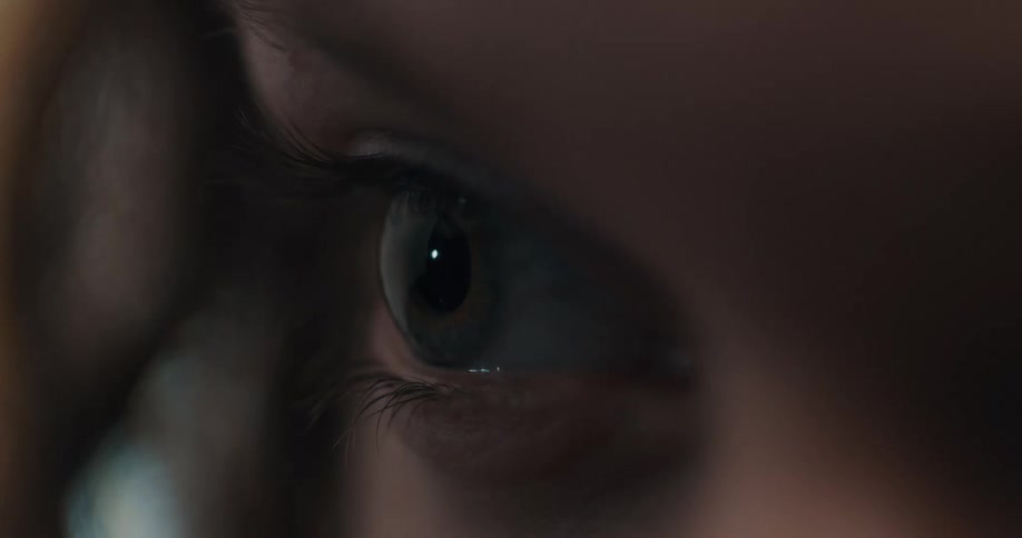 White person blue eye blinking
