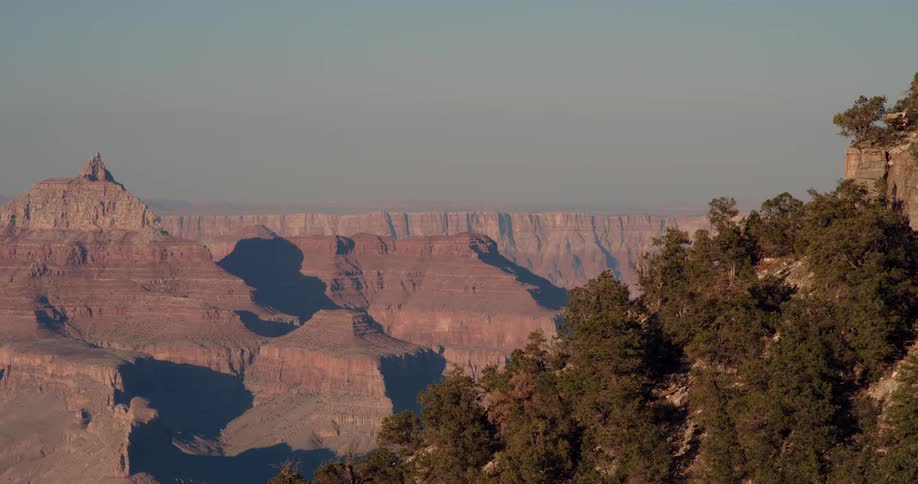 A light haze covers the canyon