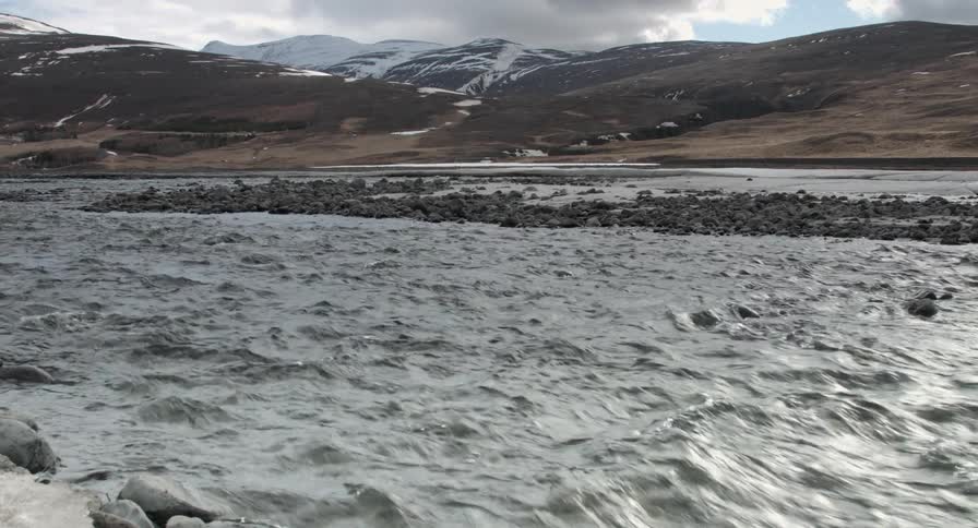 Shallow waters rushing in a river