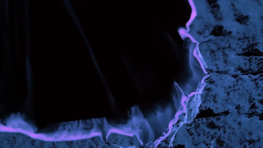 Abstract chemical reaction disintegrates elements and cleans the frame