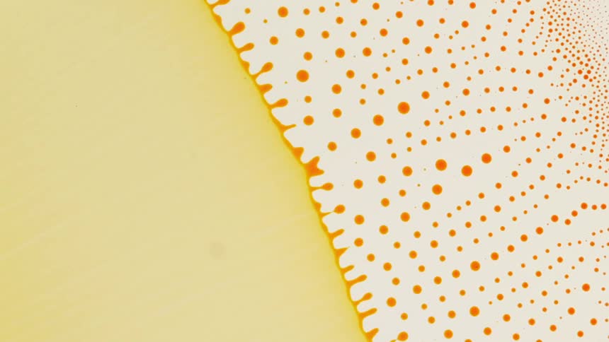 The yellow color spreads and spills orange