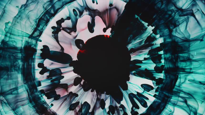a dark substance expands and contracts in this chemical reaction