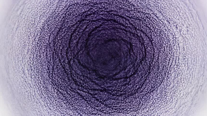 A dark cloud evaporates in an abstract chemical reaction