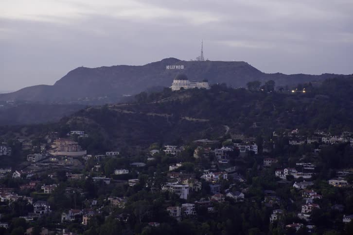 The houses are on the steep hills
