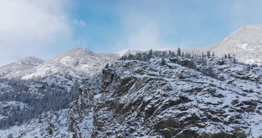 The mountains are covered with snow