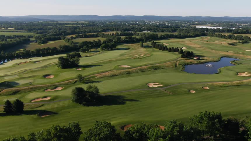 The golf course is empty