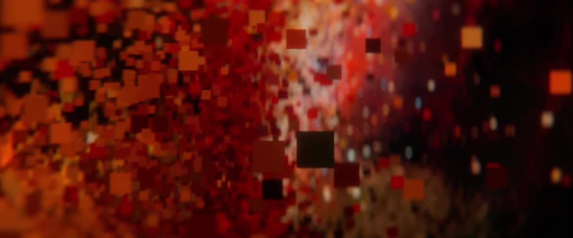 Red pixels float and move forward