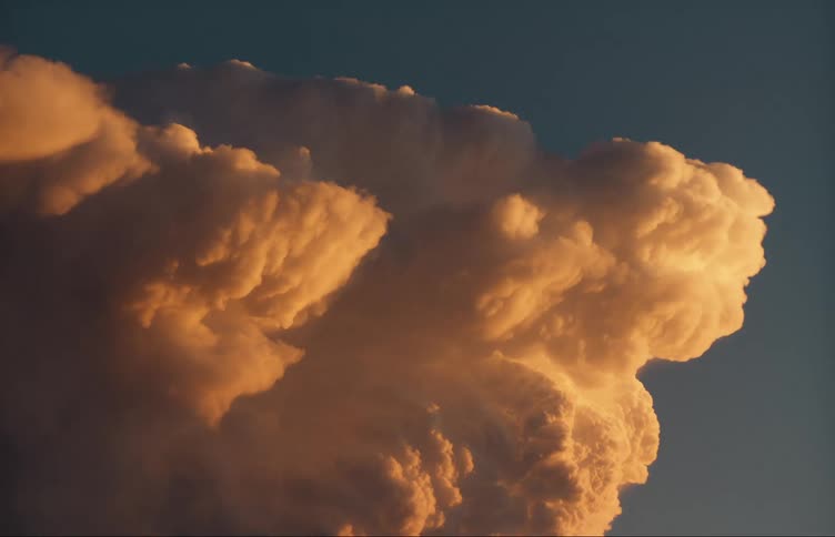 A close up view of clouds at sunset