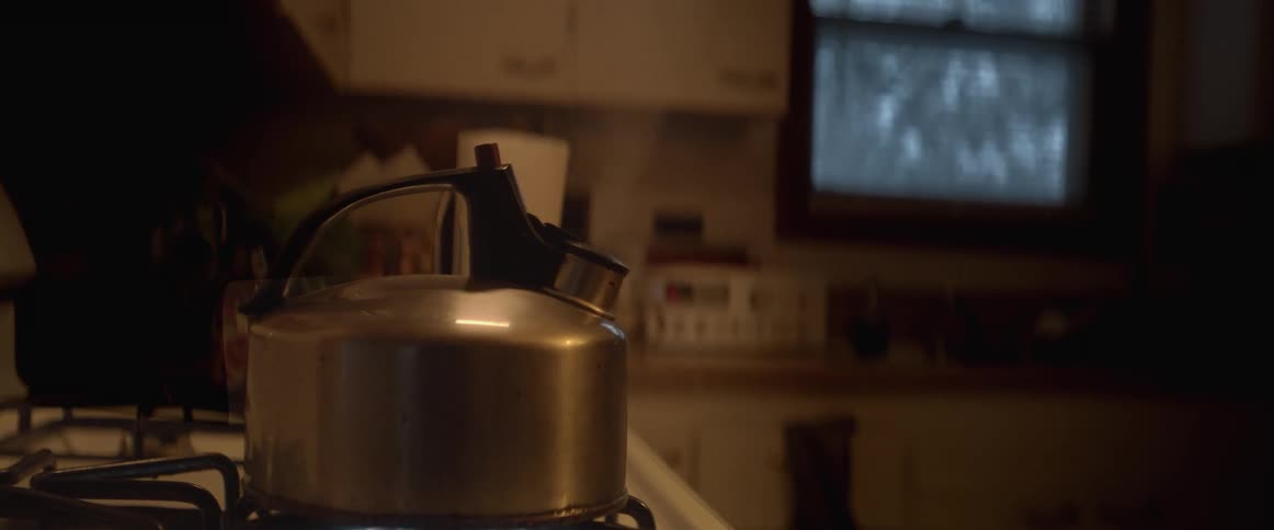 Tea is brewing in a tea kettle in someones kitchen