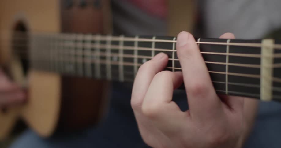A person is playing guitar