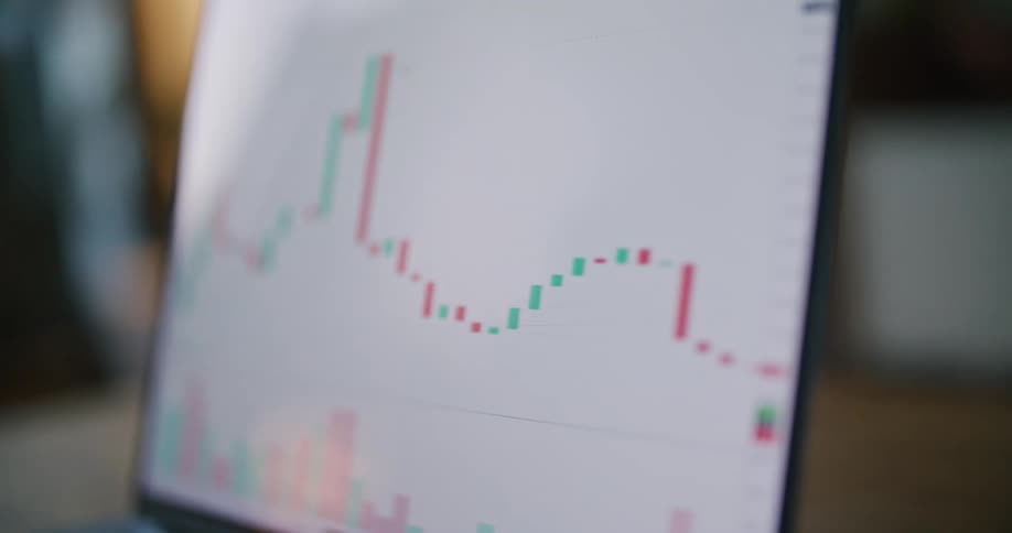 A chart is moving on the screen