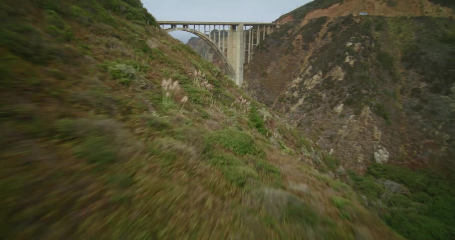 The bridge is right next to the shore