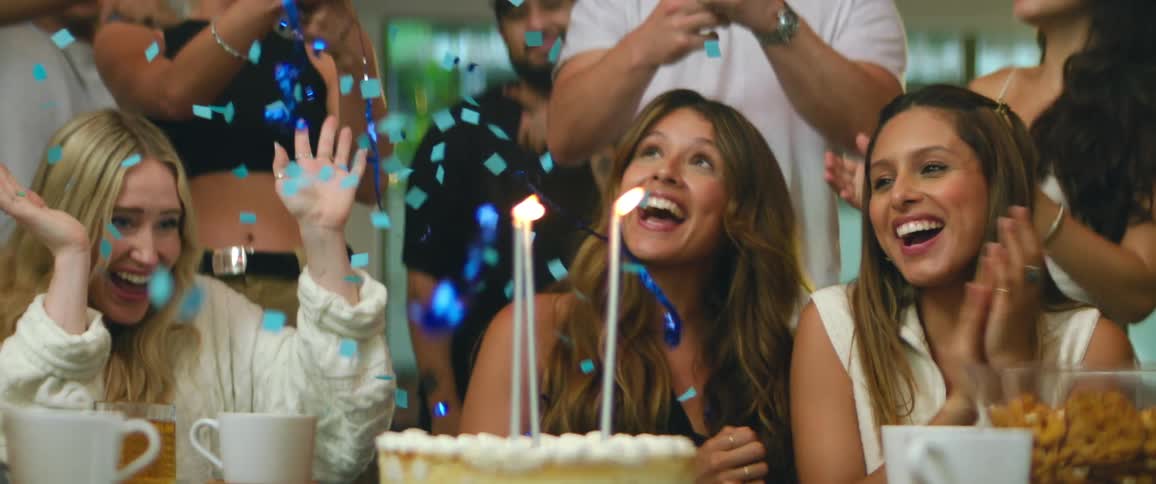 People are celebrating at a birthday party