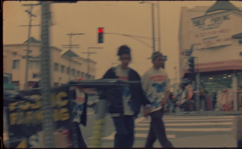 People cross the street in the city
