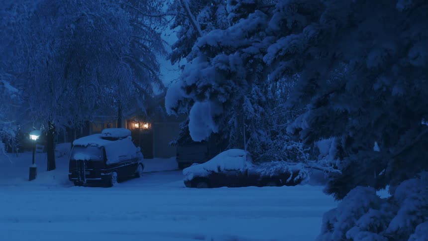 A house is displayed in a rural area in winter