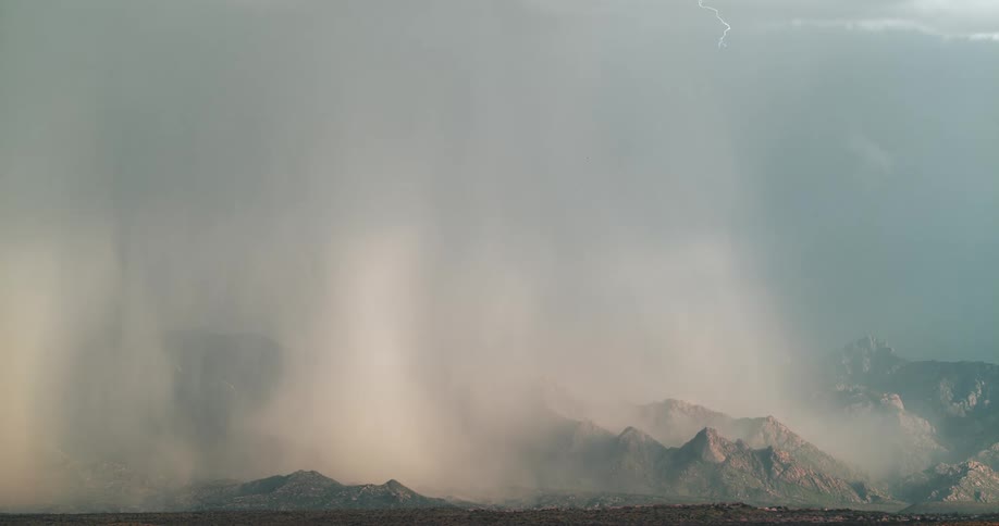 Lightning flashes in the storm