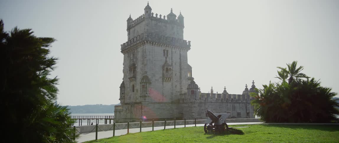 A view of a tower outdoors