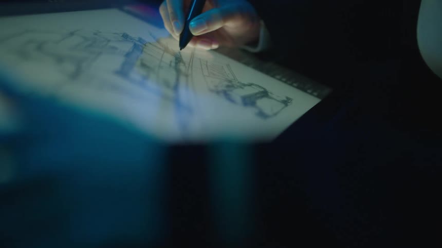 Person sketches on digital screen using a digital stylus