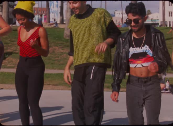A person dancing outdoors