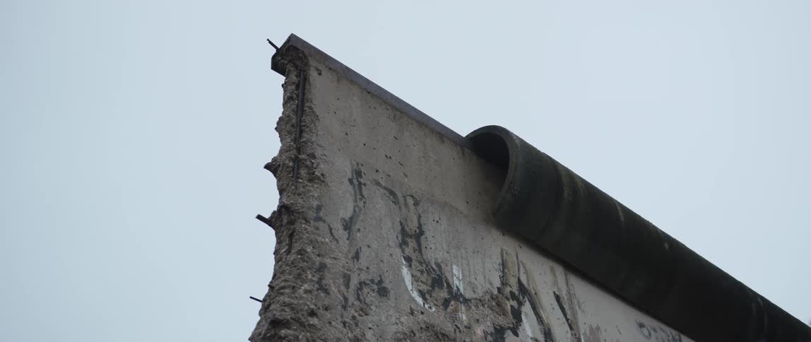 A haunting broken section of the Berlin Wall