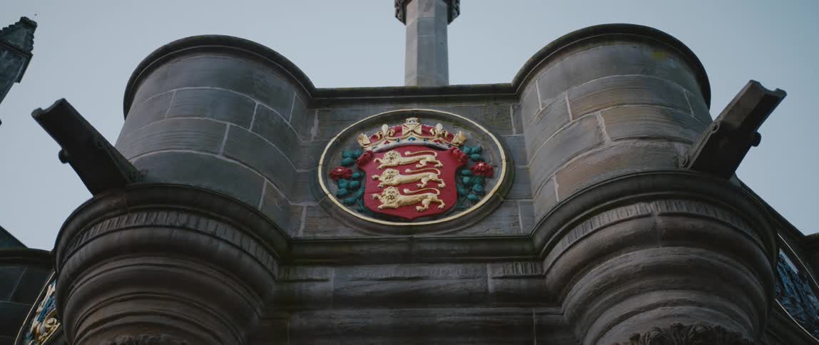 The Mercat Cross British Royal Arms of Edinburgh, Scotland in Parliament Square
